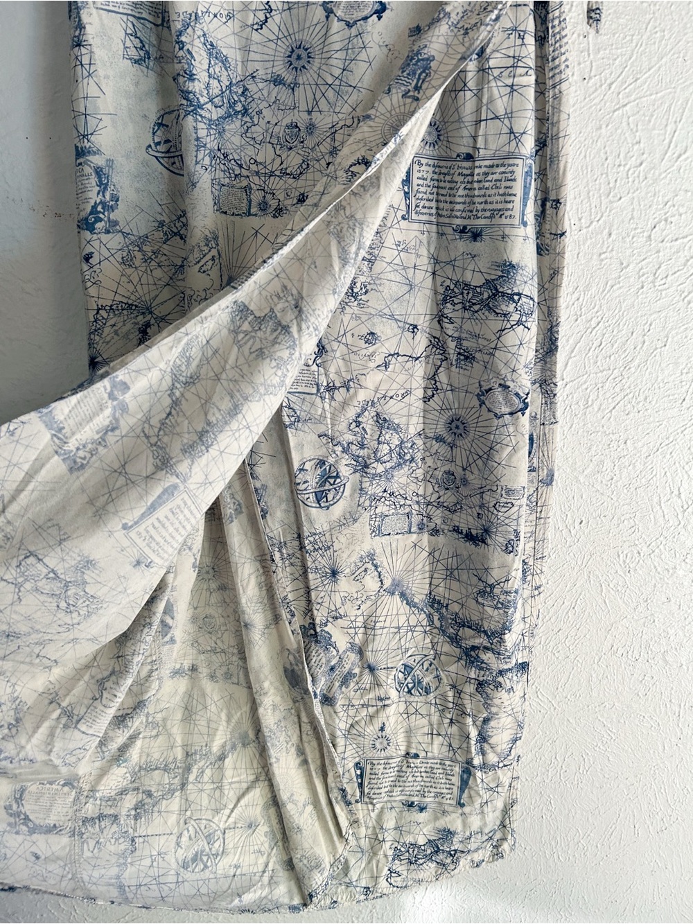 Vintage Liz Claiborne Map Print Wrap Midi Skirt Whimsigoth Academia sz 6 - Picture 3 of 5